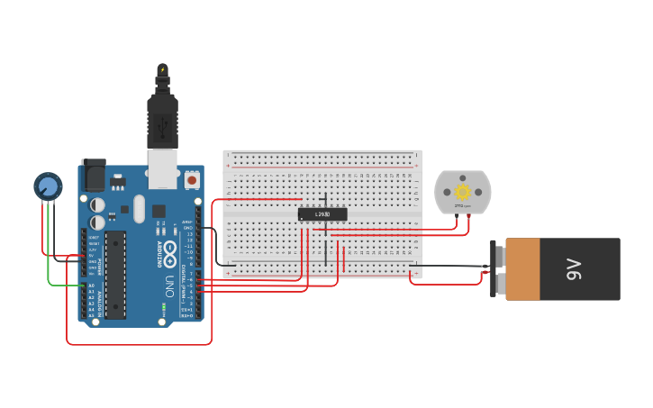 Circuit design DC Motor - Tinkercad