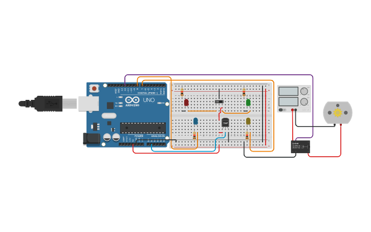 Circuit design CIRCUITO CON SENSOR DE TEMPERATURA TMP36 - Tinkercad