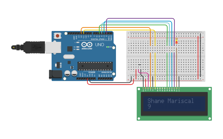 Circuit design ARDUINO-LCD 16X2 - Tinkercad