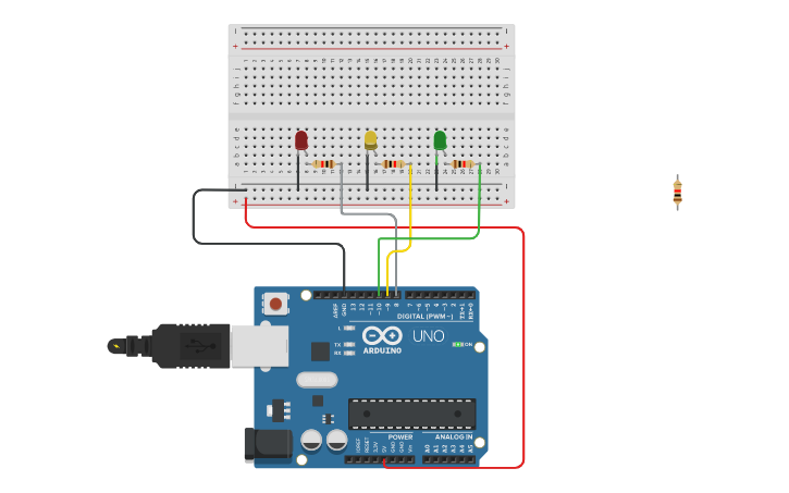 Circuit Design Arduino + Breadboard - Tinkercad