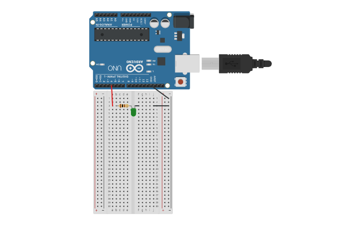 Circuit design Blink LED Code Practice | Tinkercad
