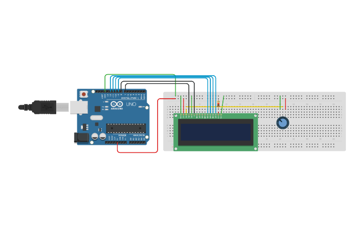 Circuit design Simple Calculator using LCD Screen - Tinkercad