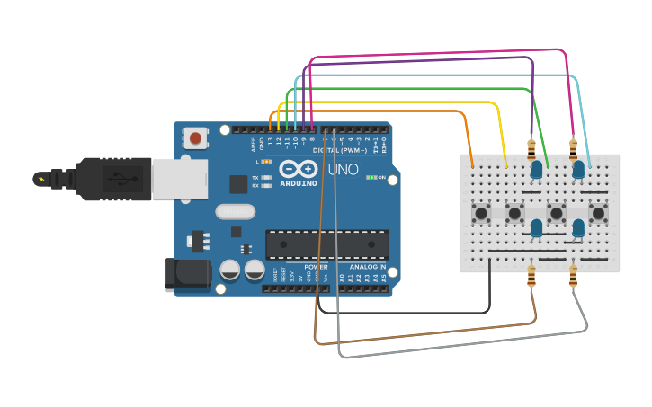 Circuit design PCB 2*2 State - Tinkercad