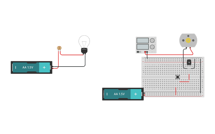 Circuit design Transistor-motor - Tinkercad