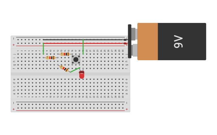 Circuit design Pushbutton circuit - Tinkercad