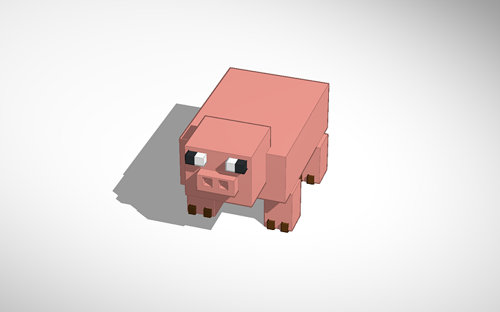 3D design minecraft pig - Tinkercad