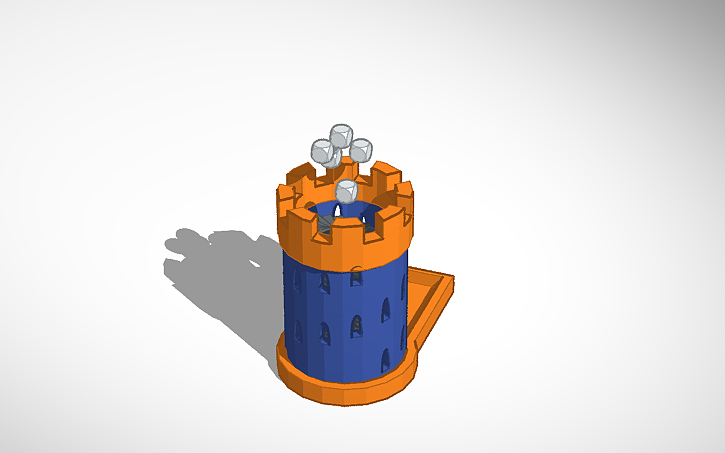 3D design full dice tower - Tinkercad