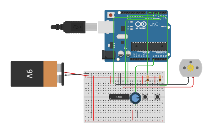 Circuit design h bridge arduino - Tinkercad