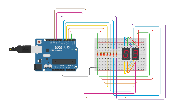 Circuit design 7_segment_type_two_digits - Tinkercad