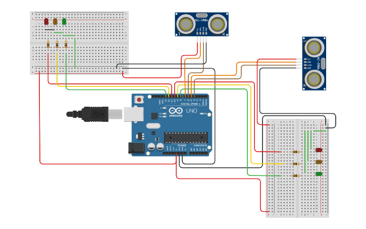 Circuit design Smart Traffic Light - Tinkercad