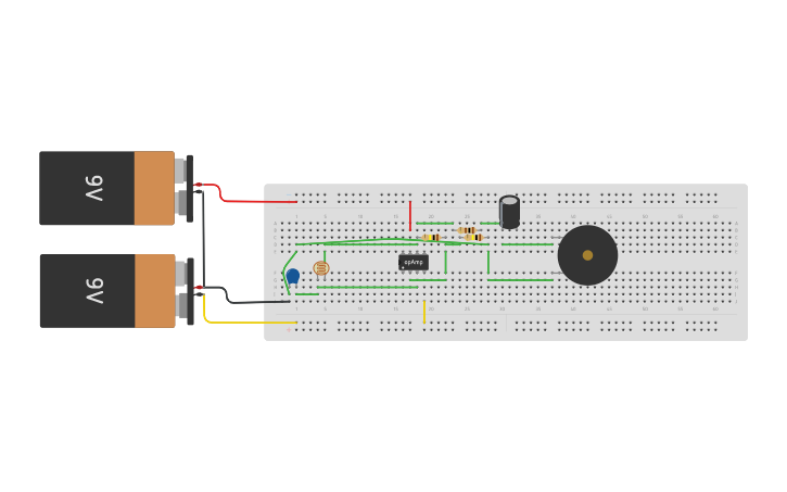 Circuit design GENERADOR DE SONIDO SENSIBLE A LA LUZ | Tinkercad