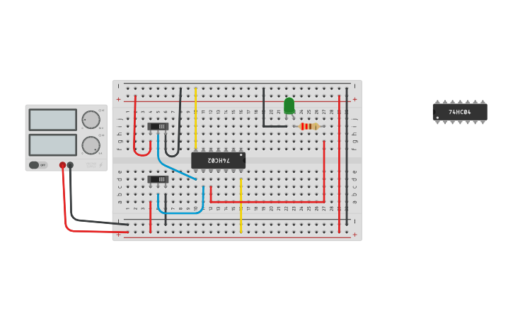 Circuit design 7402 - Tinkercad