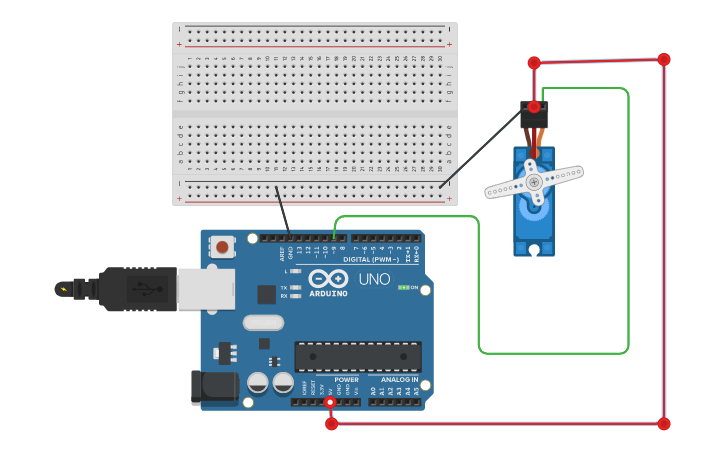 Circuit design Servo Motor | Tinkercad
