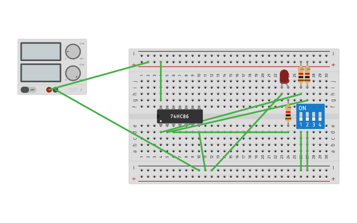 Circuit design XOR GATE - Tinkercad