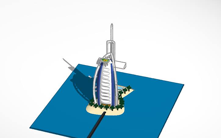 3D design Burj Al-Arab, terrace incorporated - Tinkercad
