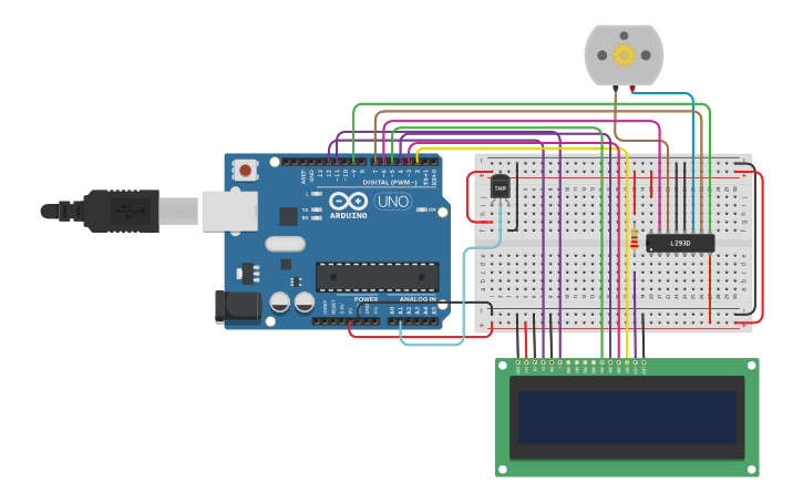 Circuit design Temperature Sensor - Tinkercad