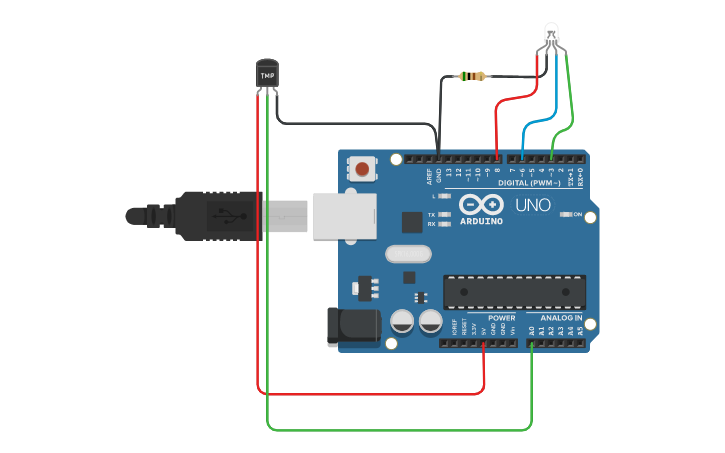 Circuit design IRFAN_ARDUINO TEMPERATURE SENSOR | Tinkercad
