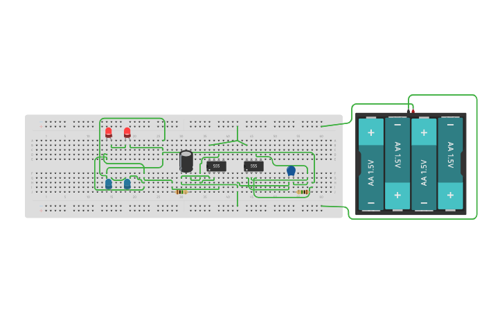 Circuit design Police Lights - Tinkercad