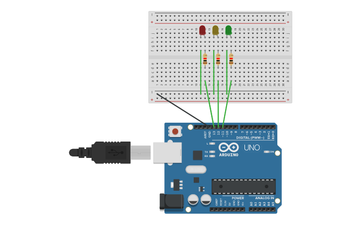 Circuit design Arduino LED | Tinkercad