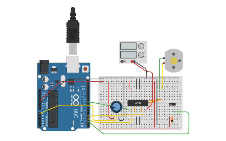 Circuit design Rotação - Tinkercad