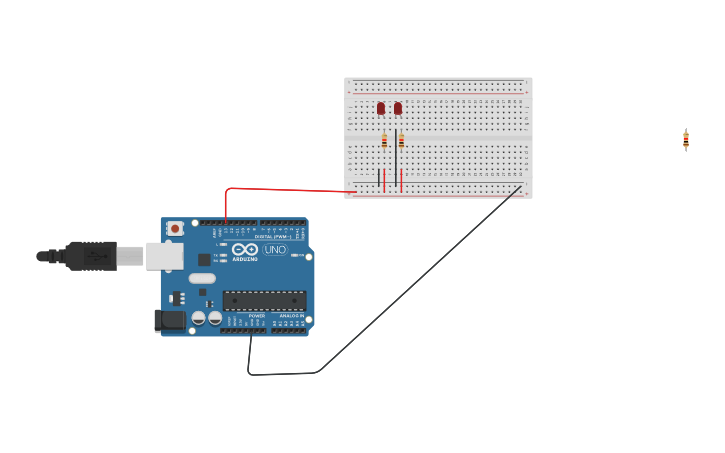 Circuit design arduino 1led | Tinkercad