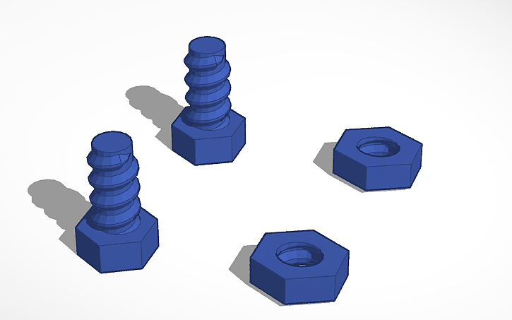 3d-design-nut-and-bolt-tinkercad