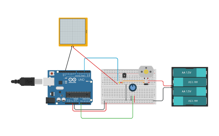 Circuit design Basic Transistor Motor Driver - Tinkercad
