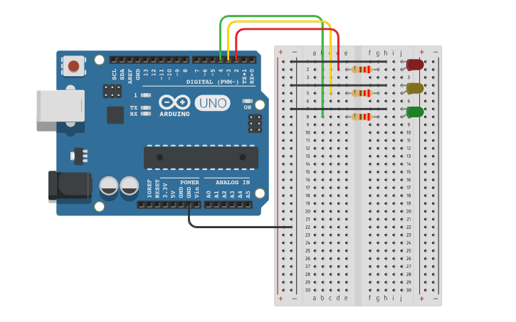 Circuit design 3G- Semaforo | Tinkercad
