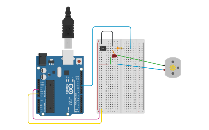 Circuit design DC MOTOR - Tinkercad