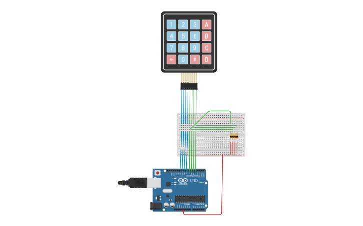 Circuit design WP3 Exercise 3 Part 2 Keyboard Scanning | Tinkercad