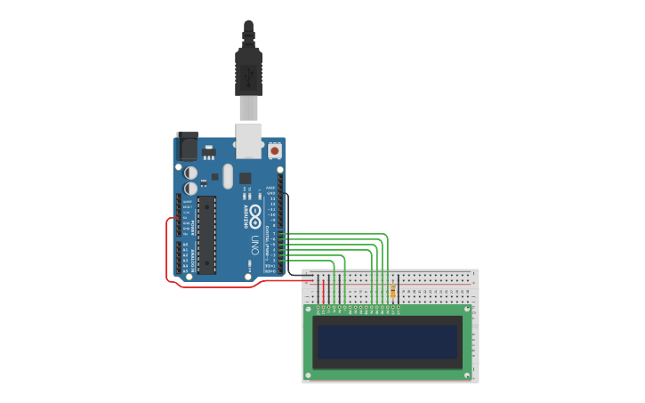 Circuit design LCD Y ARDUINO - Tinkercad