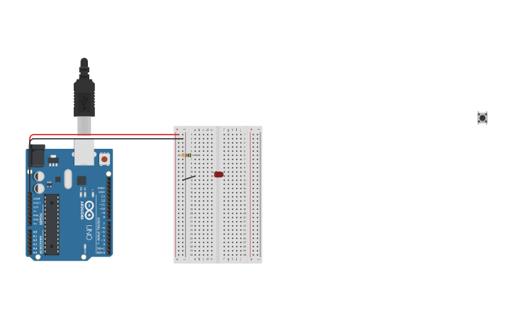Circuit design One LED with switch - Tinkercad