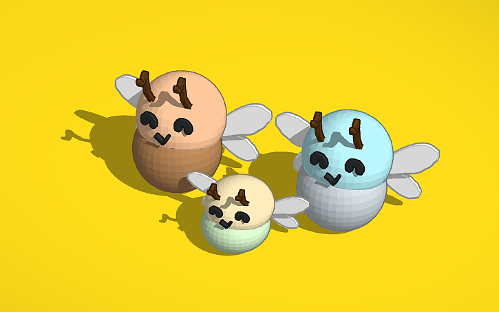 3D design Bubbell, Blubell and Boobell - Tinkercad