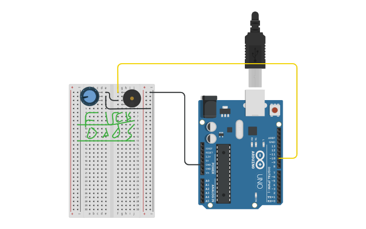 Circuit design L8 'Sparkfun' Arduino 2A Buzzer | Tinkercad