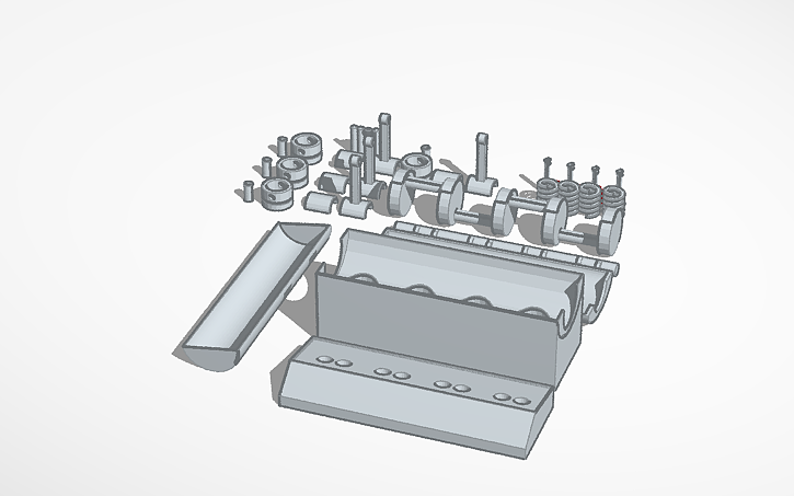 3D design Inline 4 engine entire assembly - Tinkercad