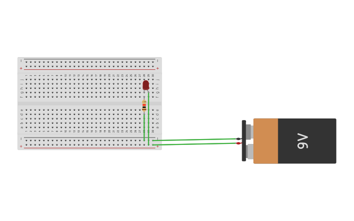 Circuit design Led, Pila y Resistencia | Tinkercad