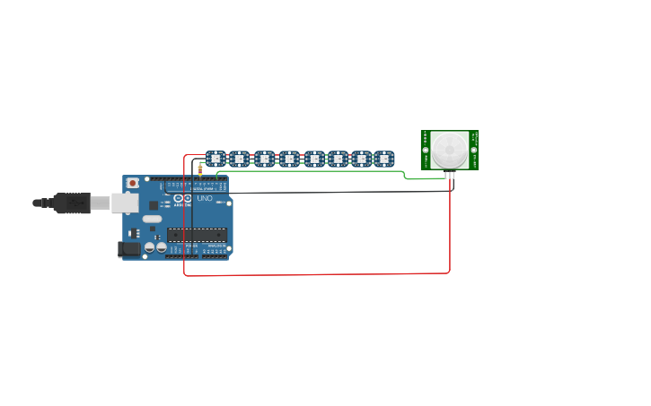 Circuit design SENSOR PIR LED - Tinkercad