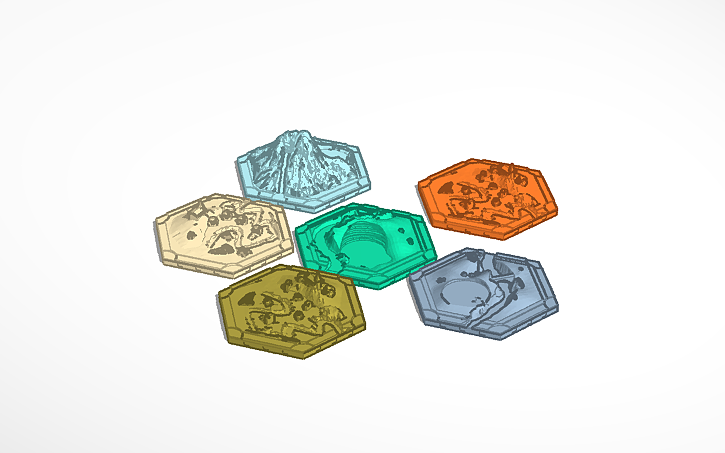 3D design Catan Rivers - Tinkercad