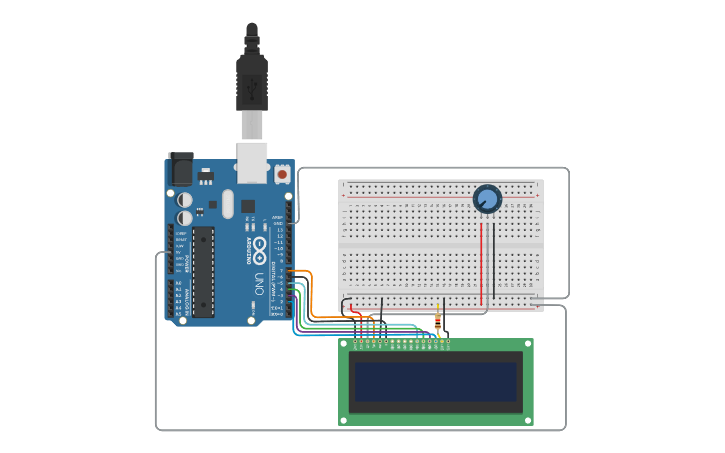 Circuit design 5.1 Pantalla LCD - Tinkercad