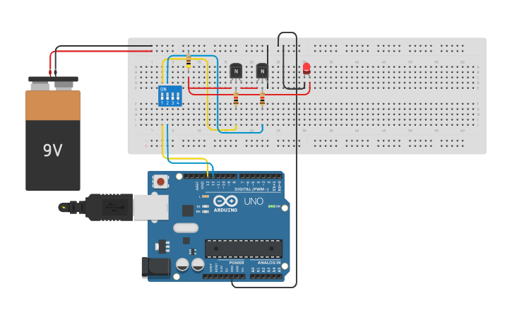 Circuit design NAND Gate - Tinkercad