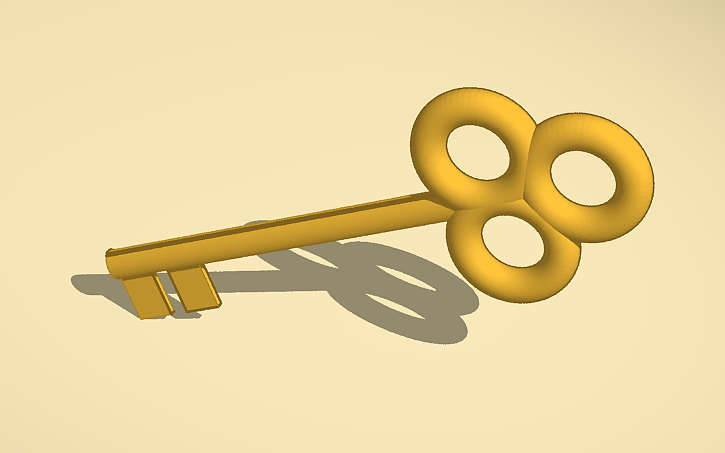 3D design Golden key - Tinkercad