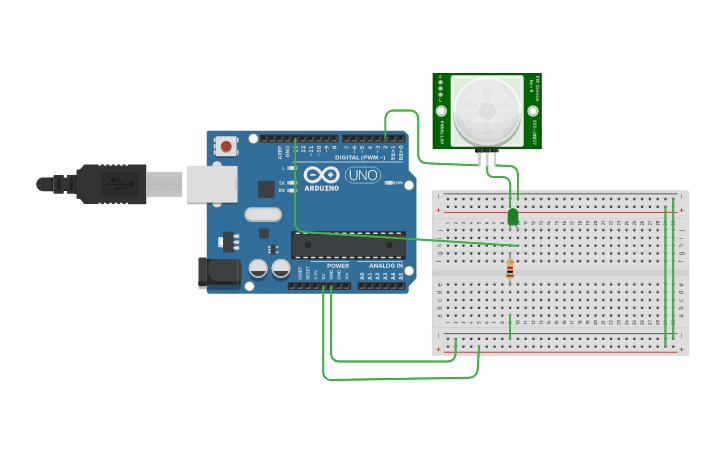 Circuit design IR Sensor - Tinkercad