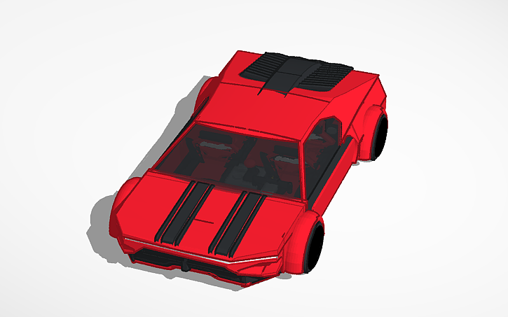 3D design Red Sport Car - Tinkercad