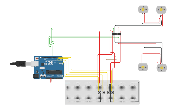 Circuit design Ruedas de robot - Tinkercad