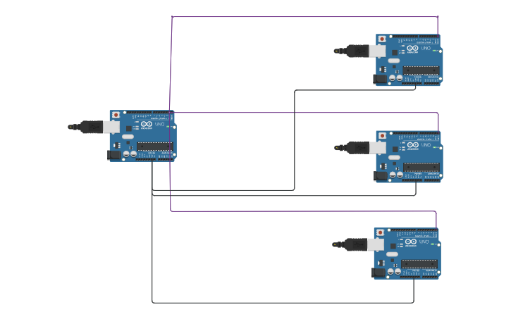Circuit design Multi-point to single point communication - Tinkercad