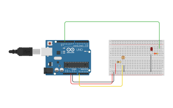 Ldr Sensor Arduino Pcb Circuit design Arduino com sensor LDR | Tinkercad