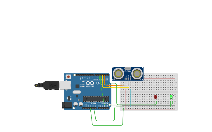 Circuit design SENZOR ULTRA SONIDO 2 | Tinkercad