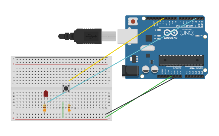 Circuit design PUSH BUTTON - Tinkercad