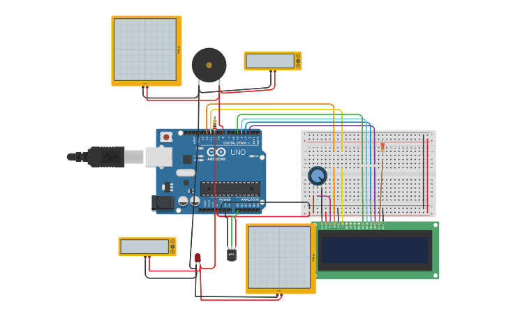 Circuit design temperature sensor - Tinkercad
