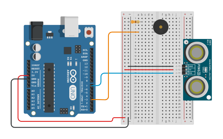 Circuit design Sonar Sensor Part 2 | Tinkercad